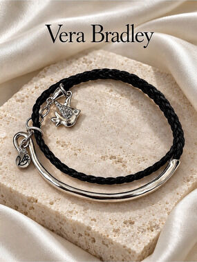 Vera Bradley Free Spirit Bird Bracelet Black & Silver 247